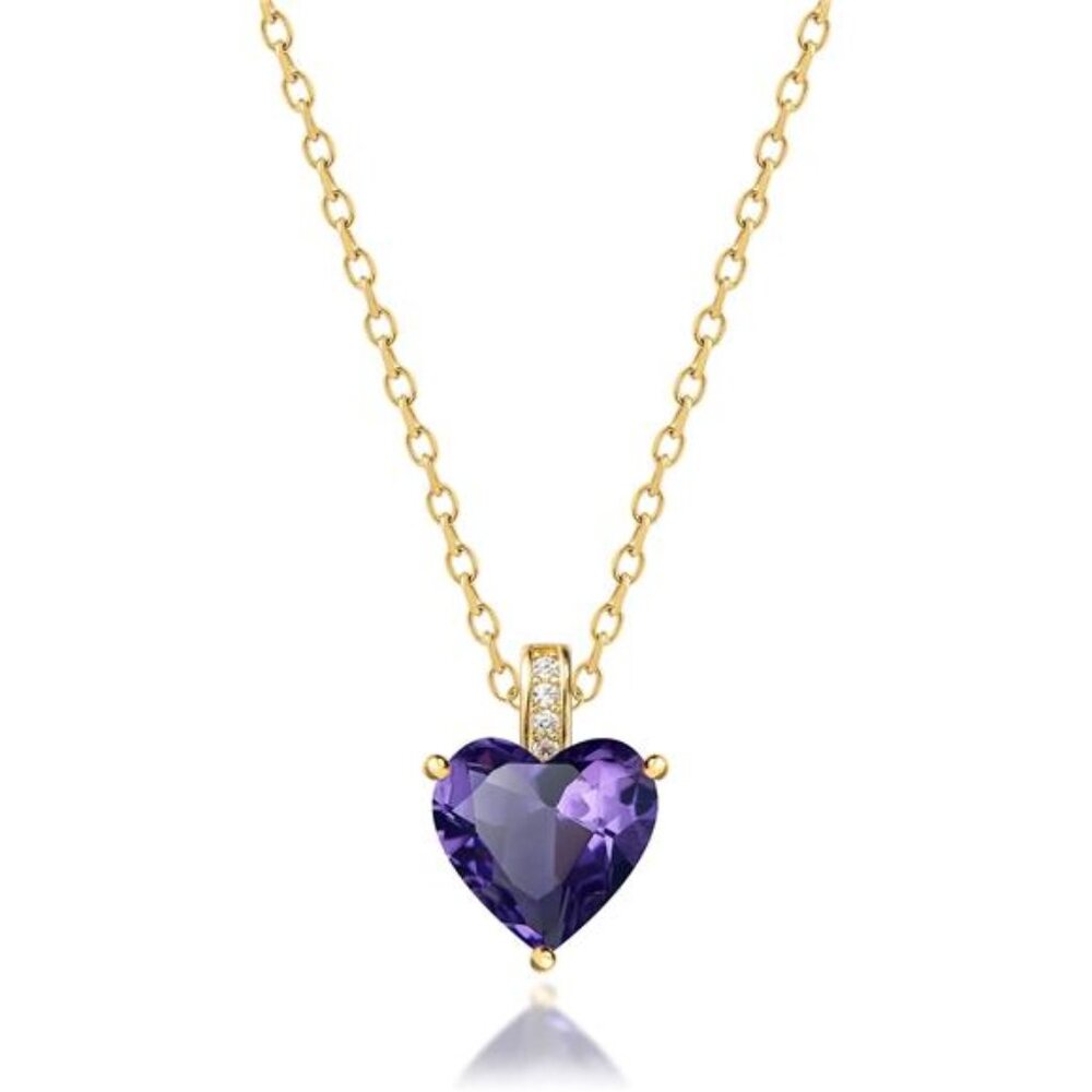 Genuine Birthstone Necklace for Women, Heart Love Necklace, Birthday Gifts